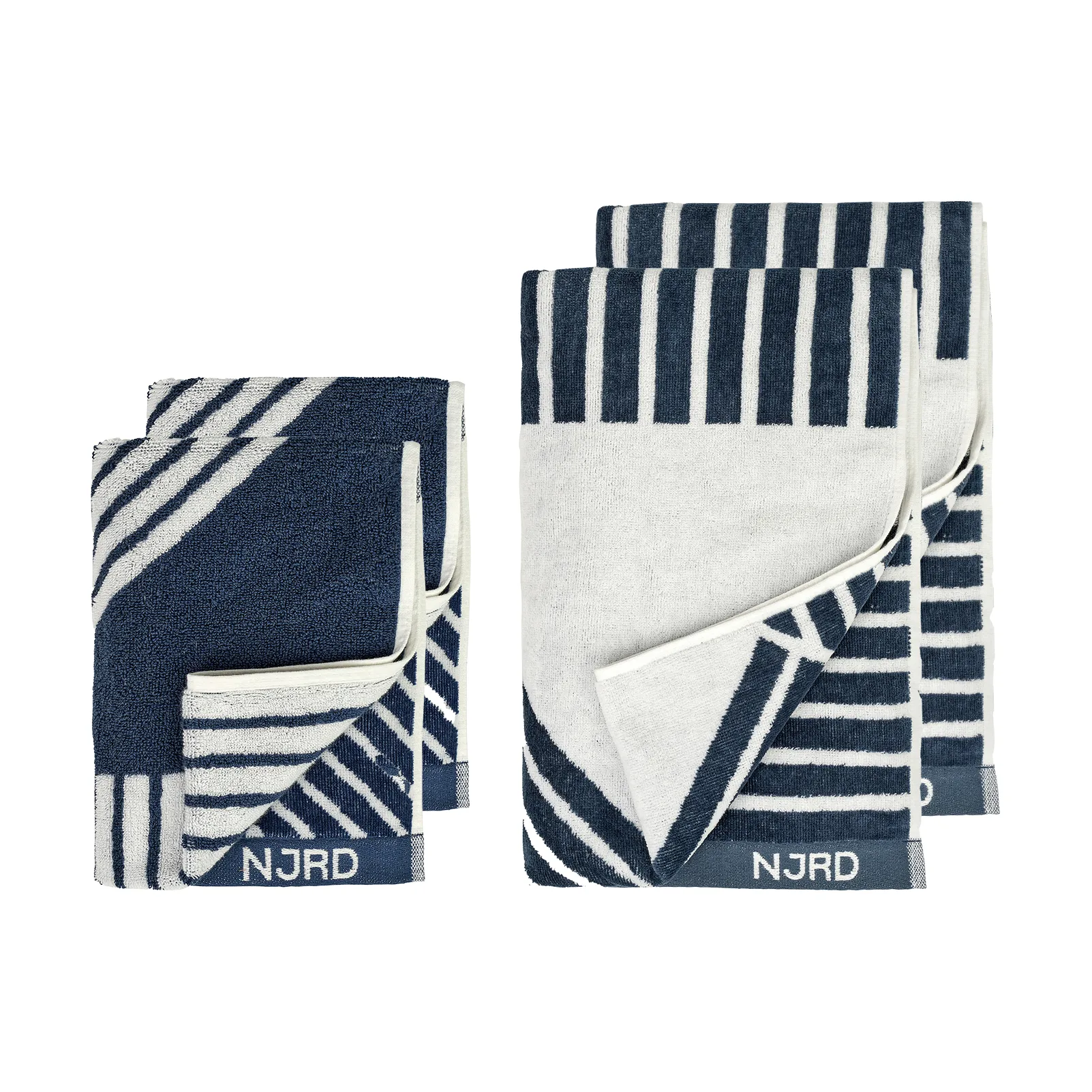Stripes towel set 4 pieces - Blue,  NJRD