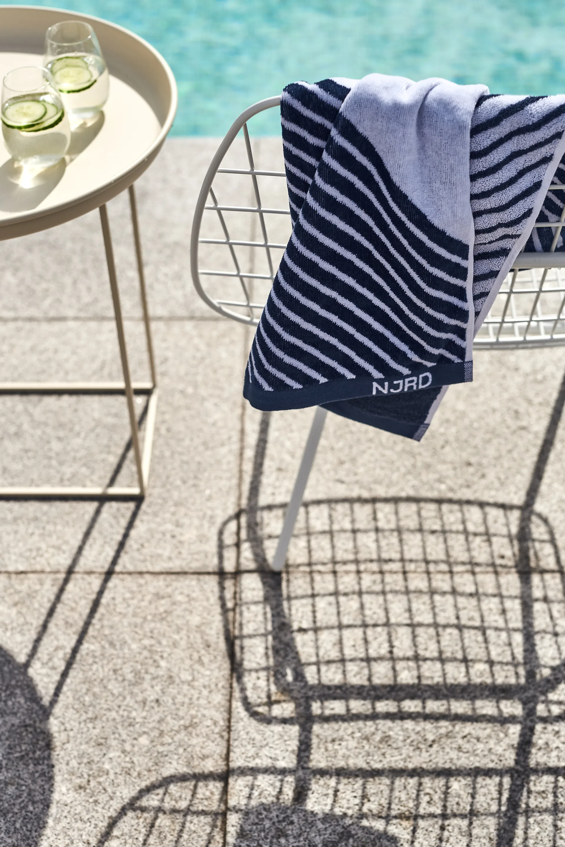 Stripes towel set 4 pieces - Blue,  NJRD