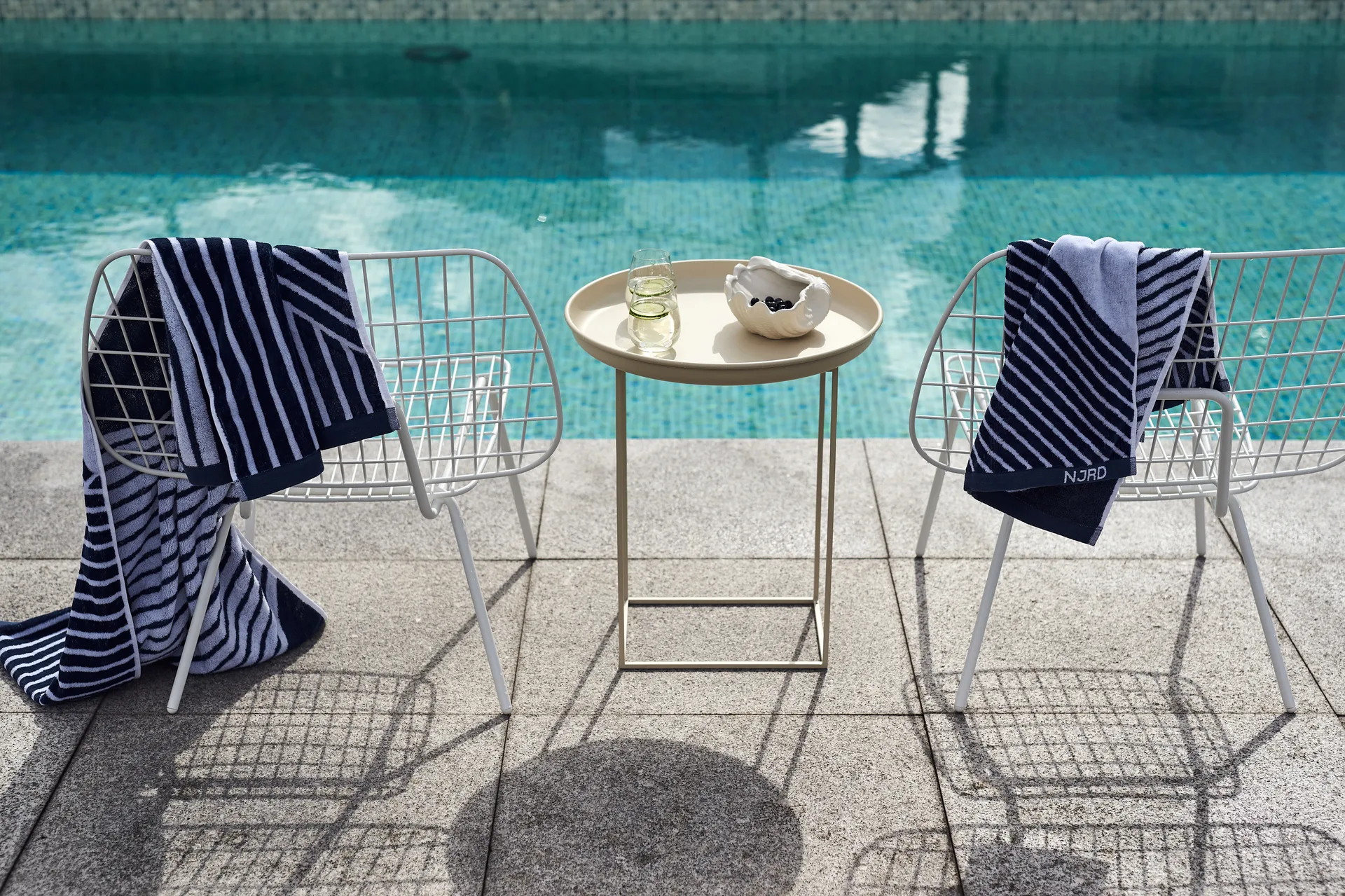 Stripes towel set 4 pieces - Blue,  NJRD