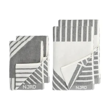 Stripes towel set 4 pieces - Grey - NJRD