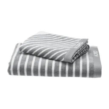 Stripes towel set 4 pieces - Grey - undefined - NJRD