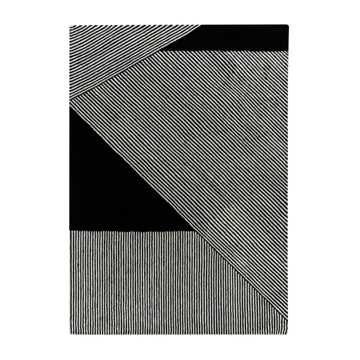 Stripes wool rug black - 170x240 cm - NJRD