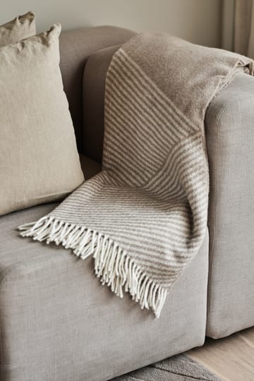 Stripes wool throw 130x185 cm - Beige - NJRD