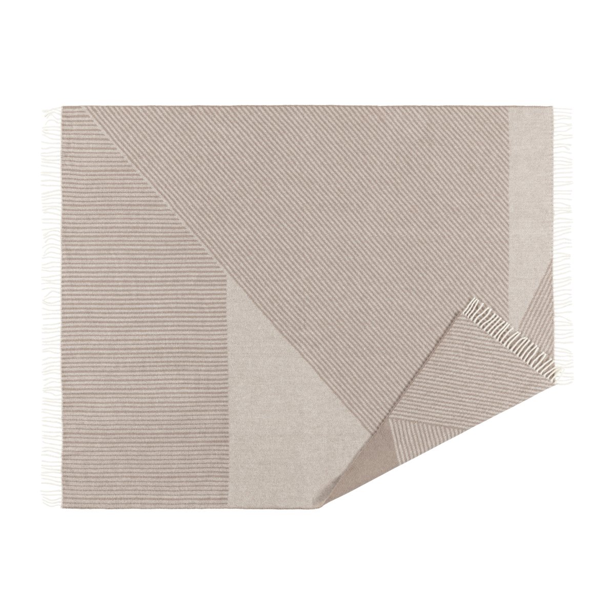 NJRD Stripes wool throw 130x185 cm Beige | Scandinavian Design | Wool blankets & throws | Beige