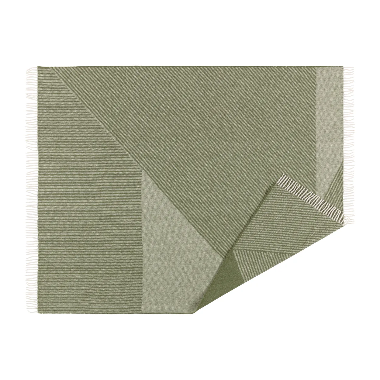 NJRD Stripes wool throw 130x185 cm Green | Scandinavian Design | Wool blankets & throws | Green