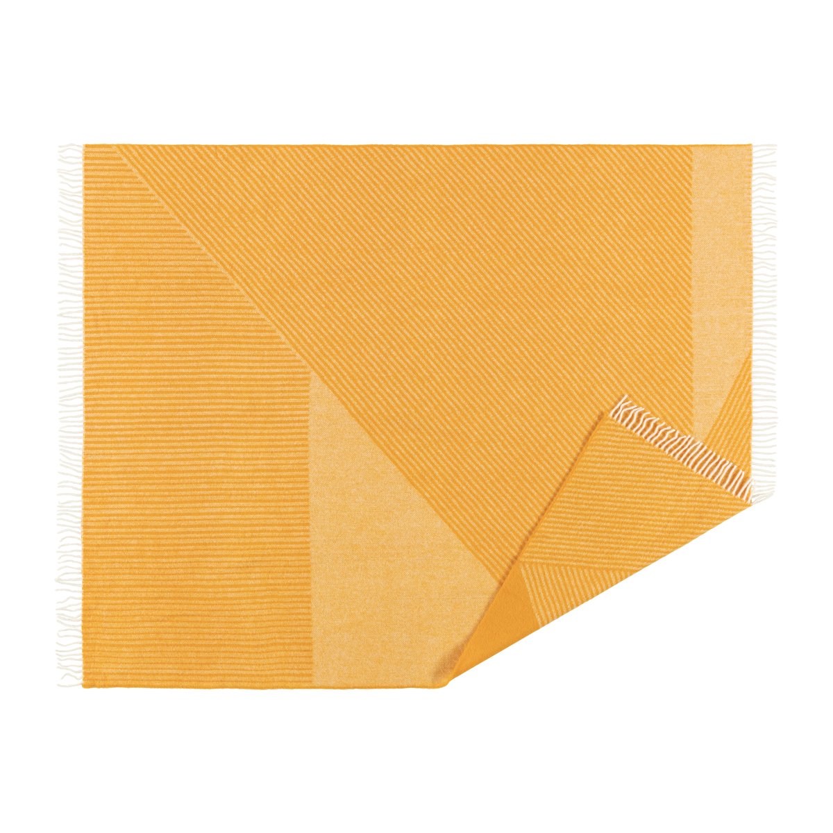 NJRD Stripes wool throw 130x185 cm Yellow
