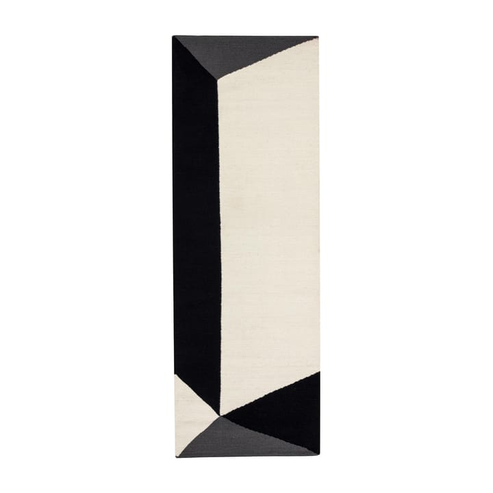 Triangles blocks kelim rug natural white - 80x240 cm - NJRD