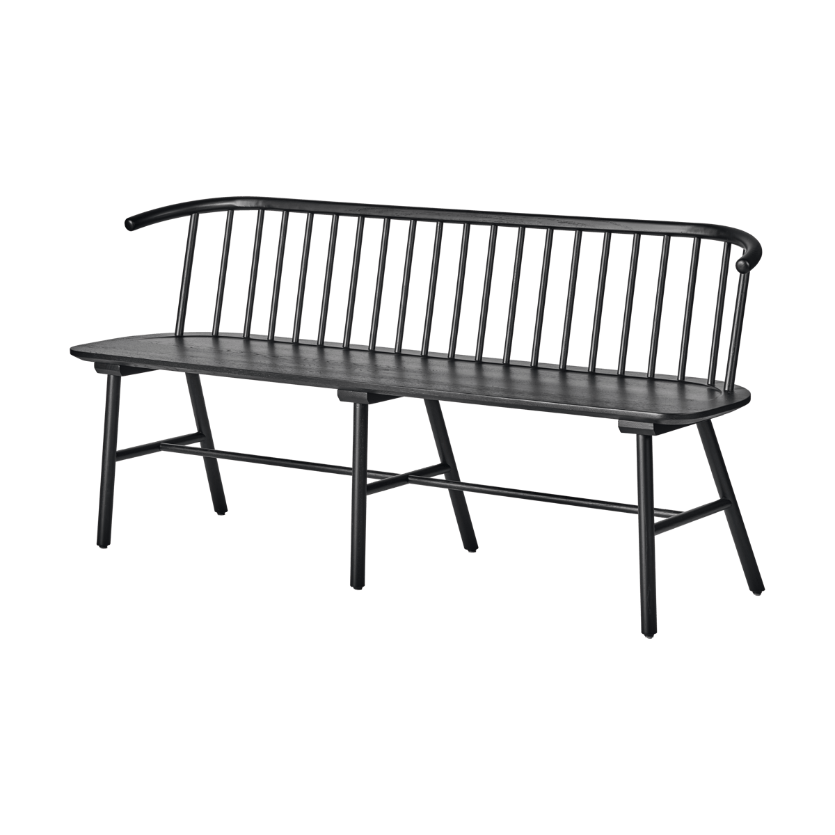 NJRD VIOR bench with backrest Black lacquered oak | Scandinavian Design | Sofas | Beige