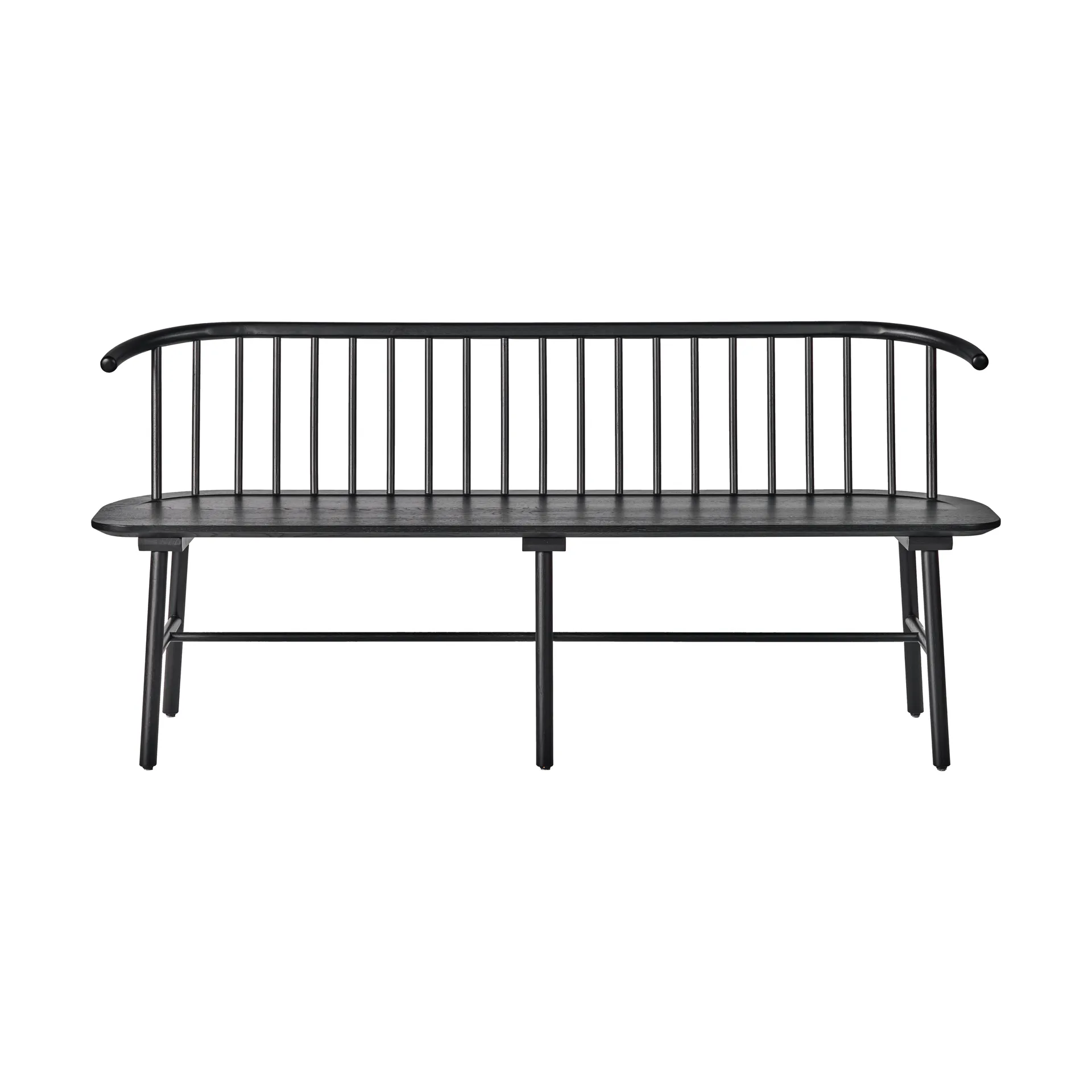 VIOR bench with backrest, Black lacquered oak NJRD