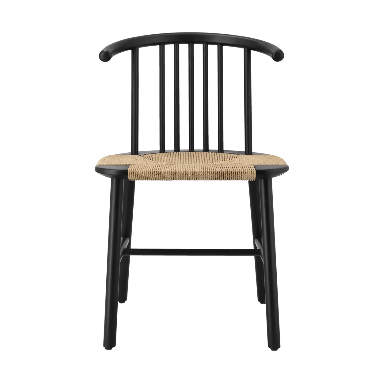 NJRD VIOR dining chair wicker seat Black lacquered oak-nature