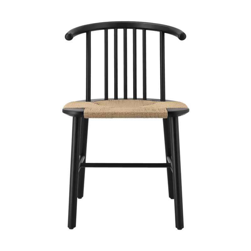 NJRD VIOR dining chair wicker seat Black lacquered oak-nature