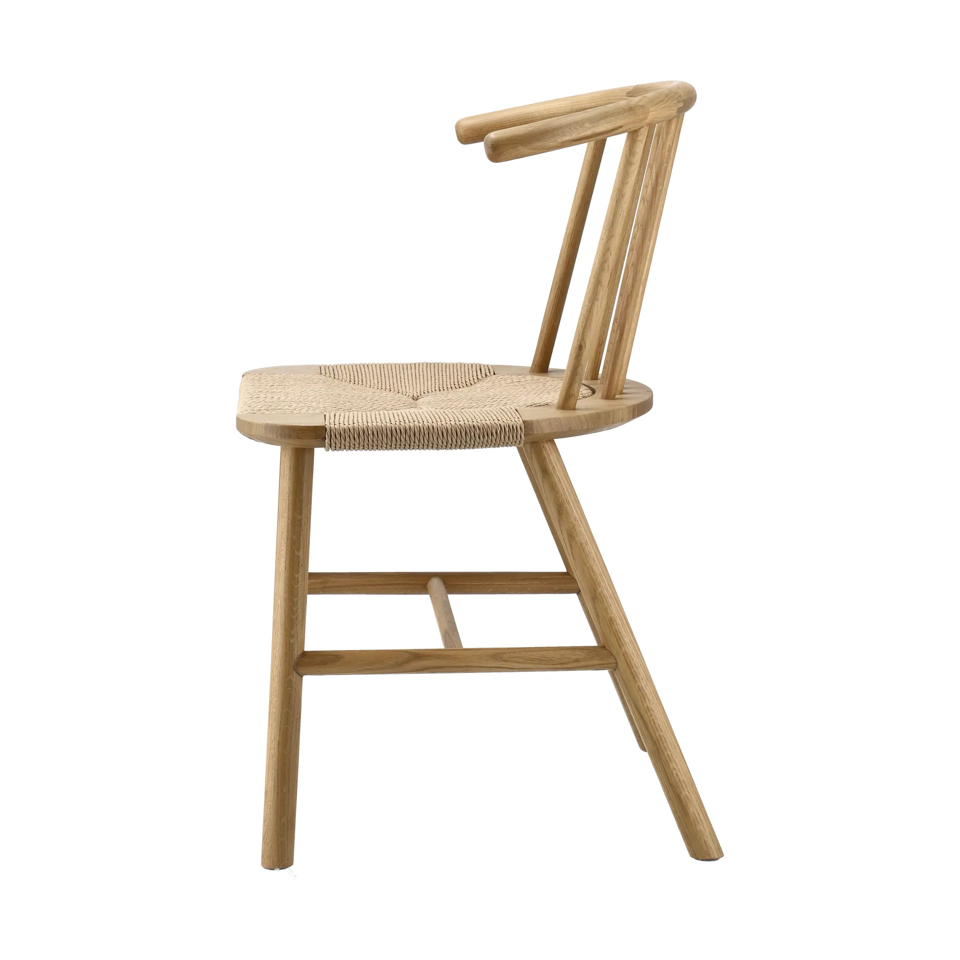 VIOR dining chair with woven seat, Lacquered oak-natural, 2-pack NJRD