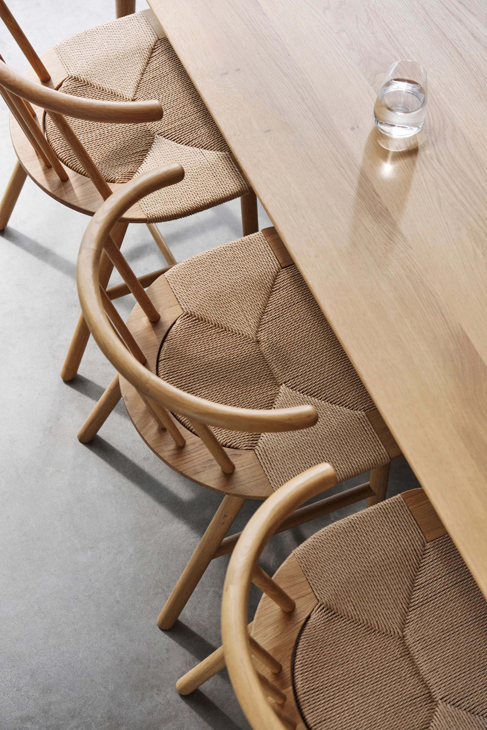 VIOR dining chair with woven seat, Lacquered oak-natural, 2-pack NJRD