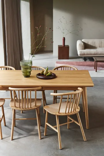 VIOR dining chair with woven seat, Lacquered oak-natural, 2-pack - NJRD