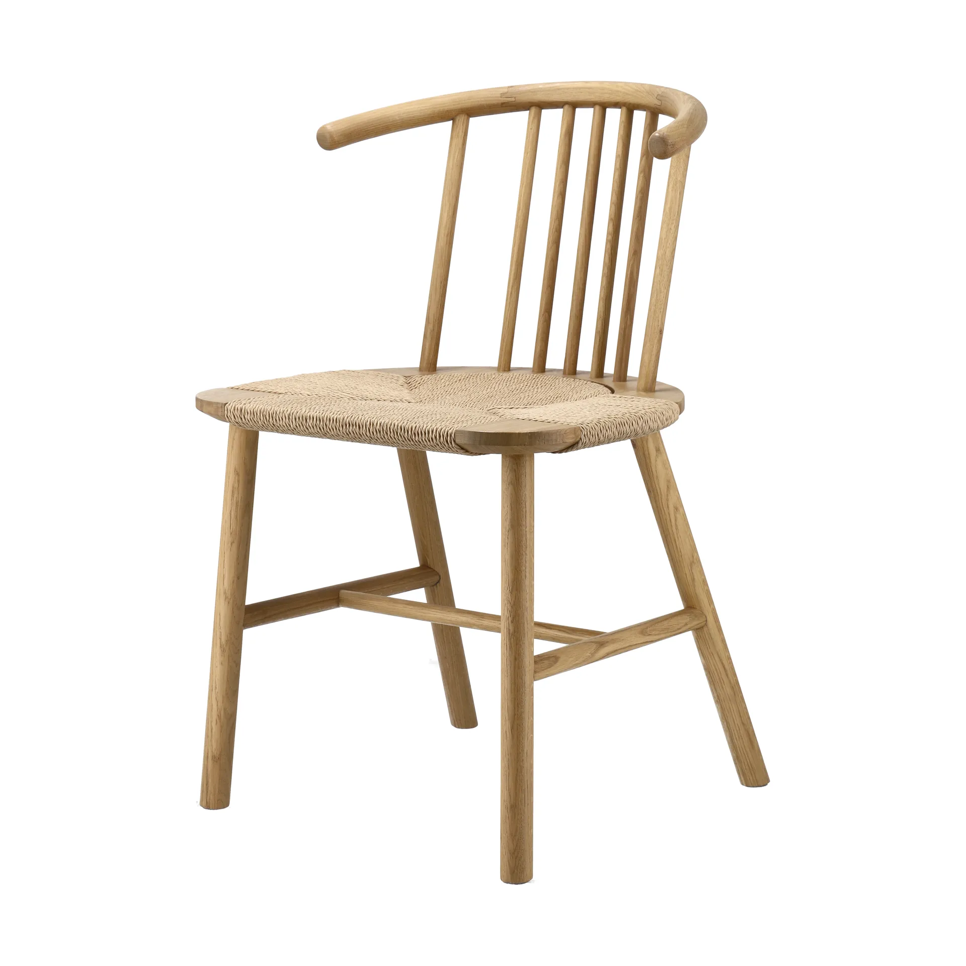 VIOR dining chair with woven seat, Lacquered oak-natural, 4-pack NJRD