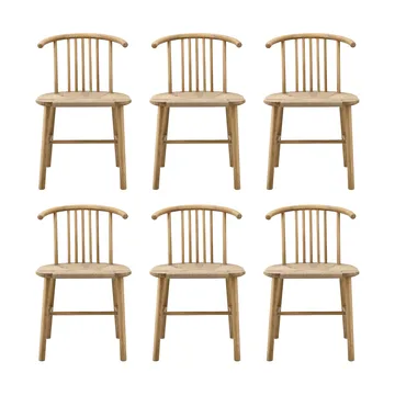 VIOR dining chair with woven seat, Lacquered oak-natural, 6-pack - NJRD