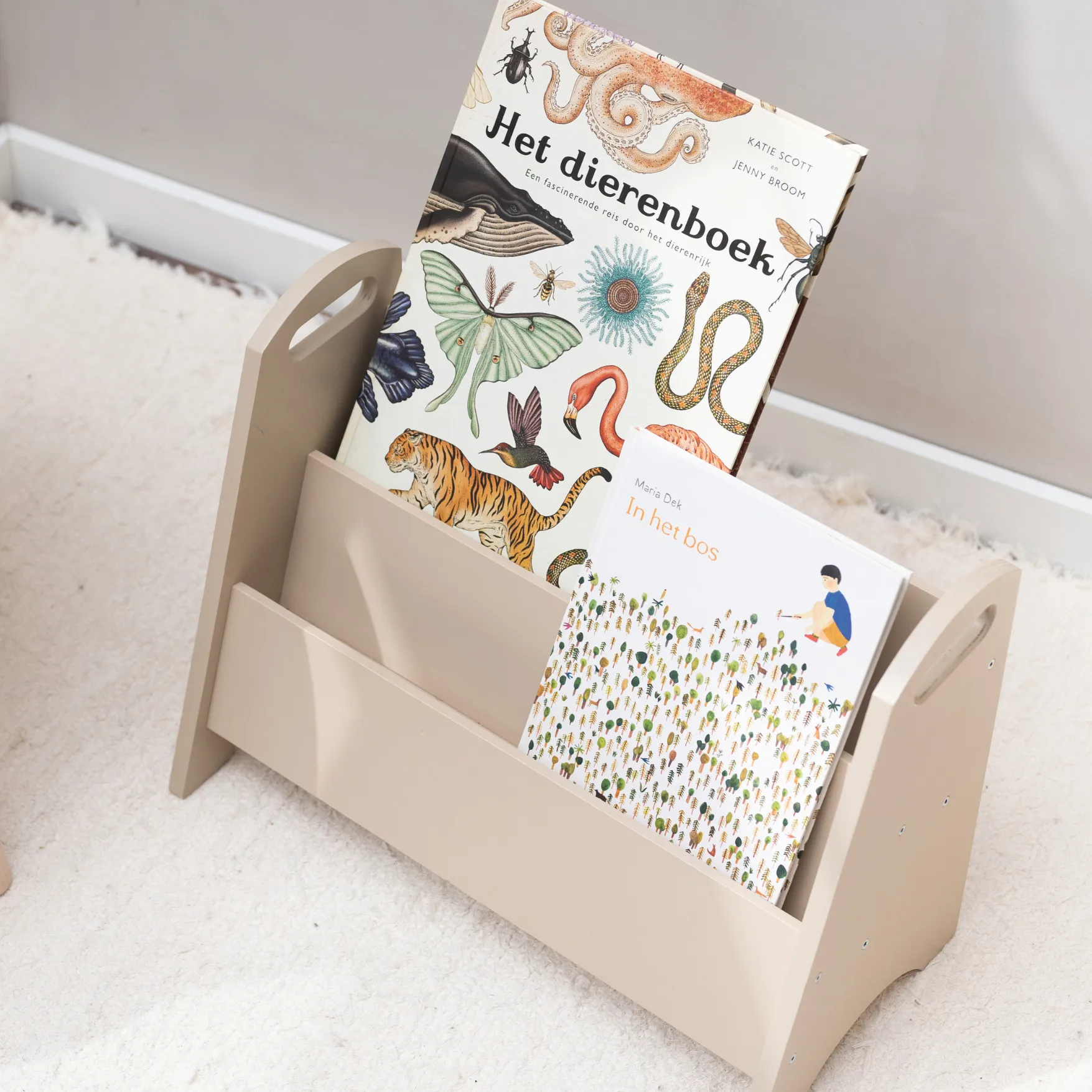 Book holder bookshelf for children, Beige Nofred
