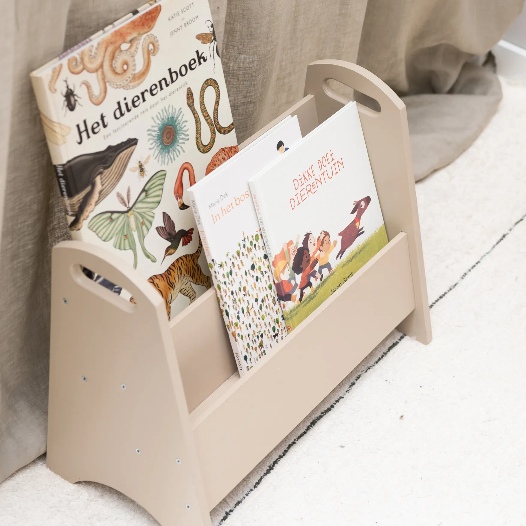 Book holder bookshelf for children, Beige Nofred