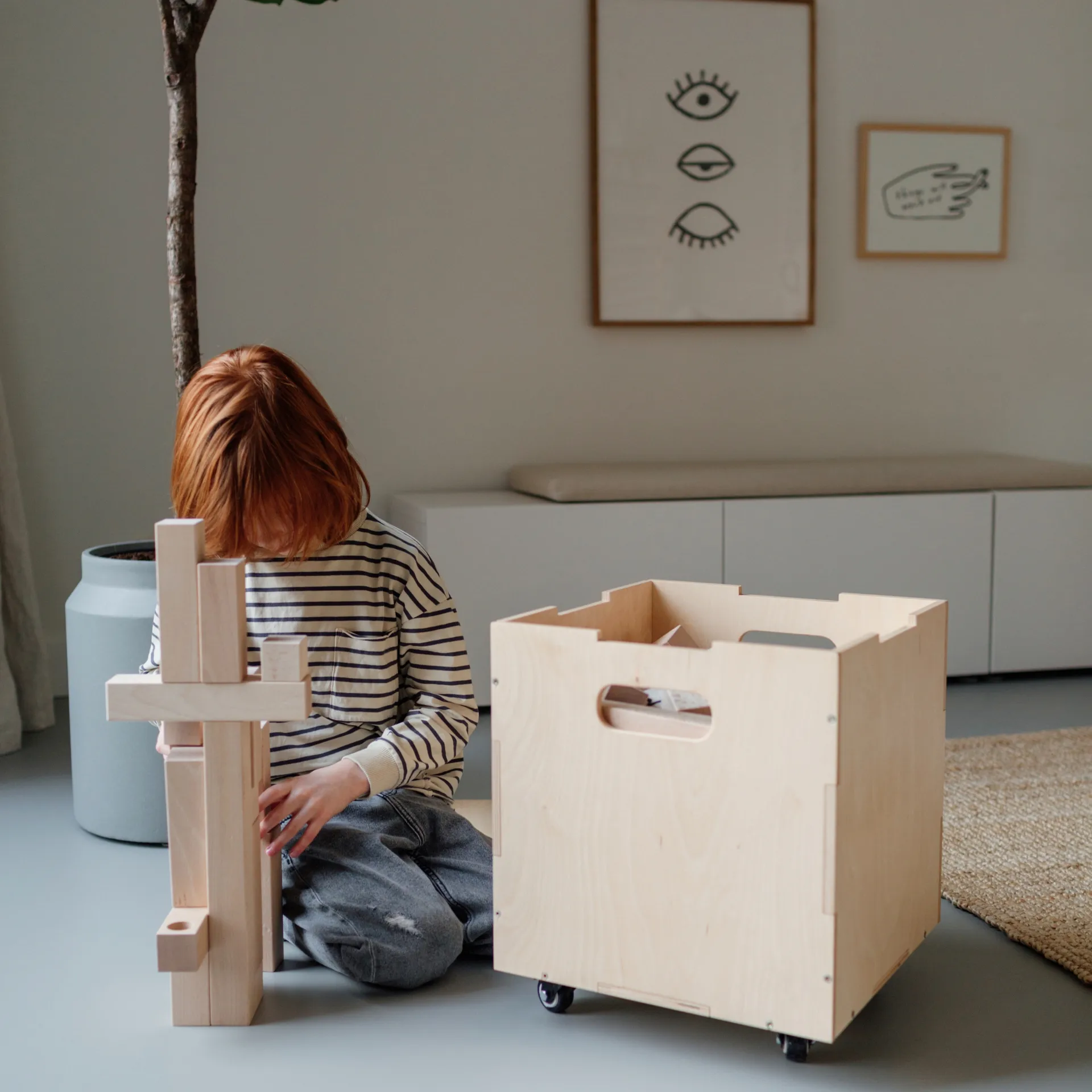 Cube Storage storage box, Birch Nofred