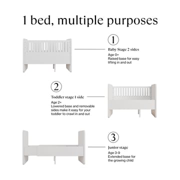Form baby & junior bed 166x77.5x87 cm - White - Nofred