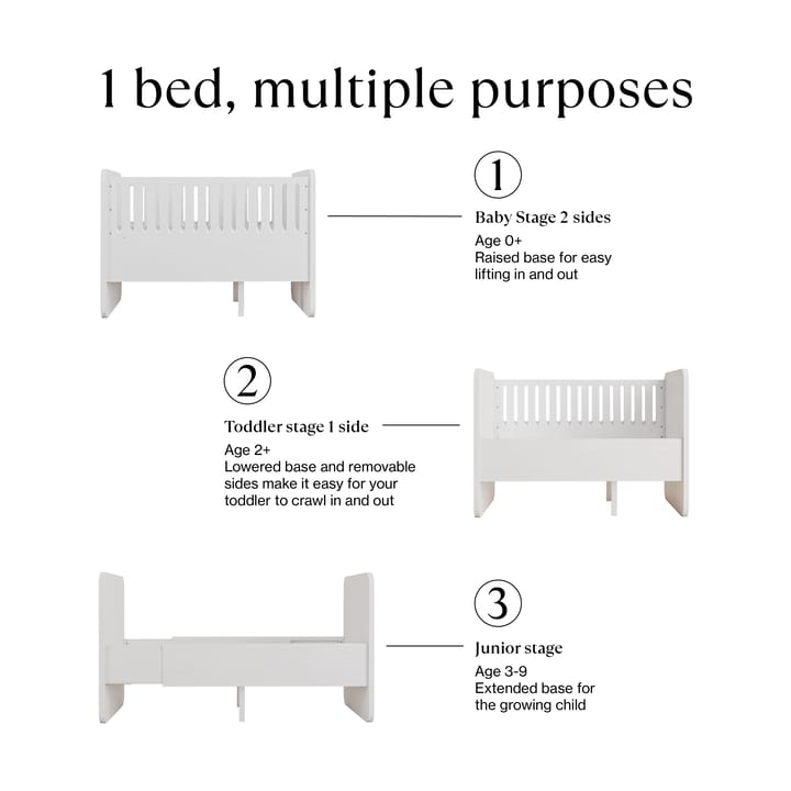 Form baby & junior bed 166x77.5x87 cm, White Nofred