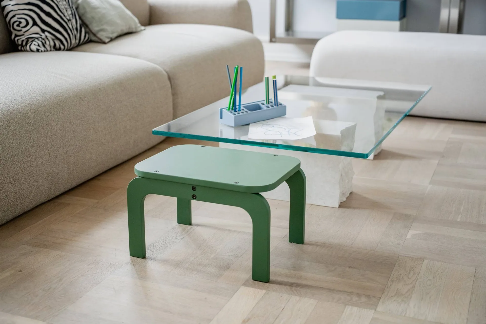 Kiddo Step Seat stool, Green Nofred