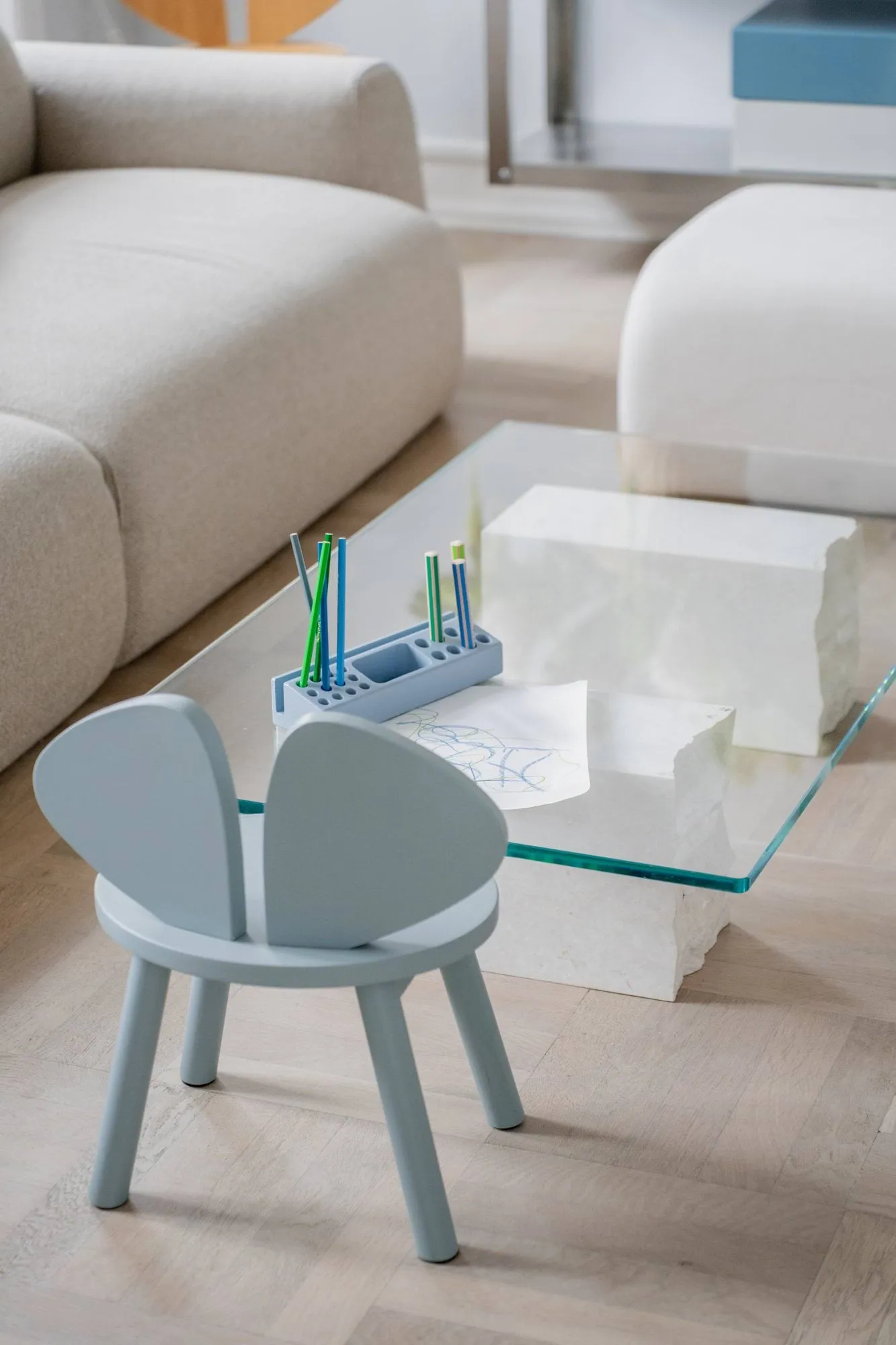 Mouse Chair children's chair, Blue Nofred