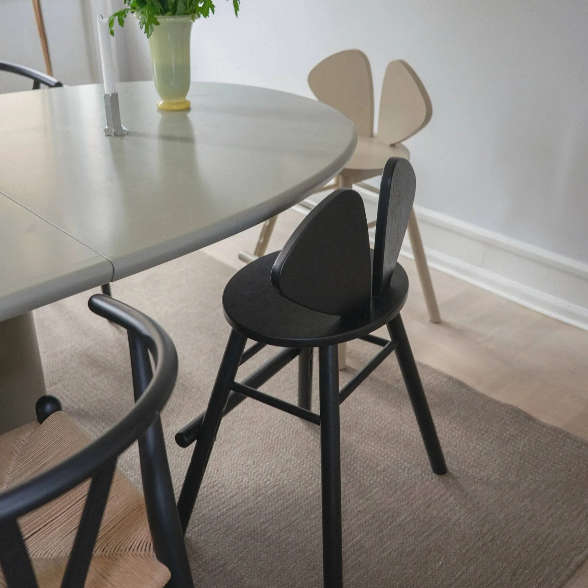 Mouse Chair Junior chair, Black Nofred