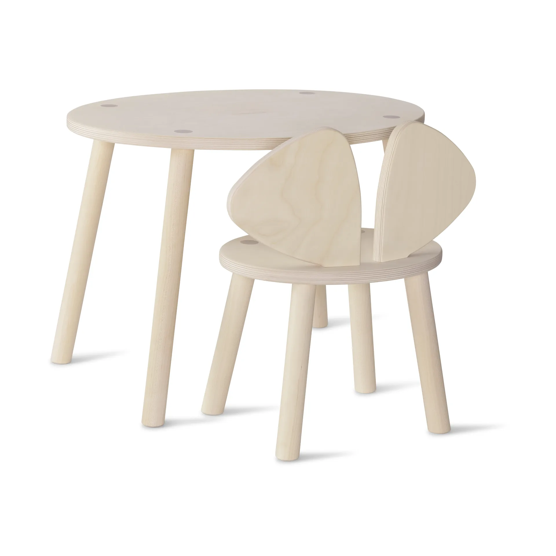 Mouse set children's chair + table, Birch Nofred