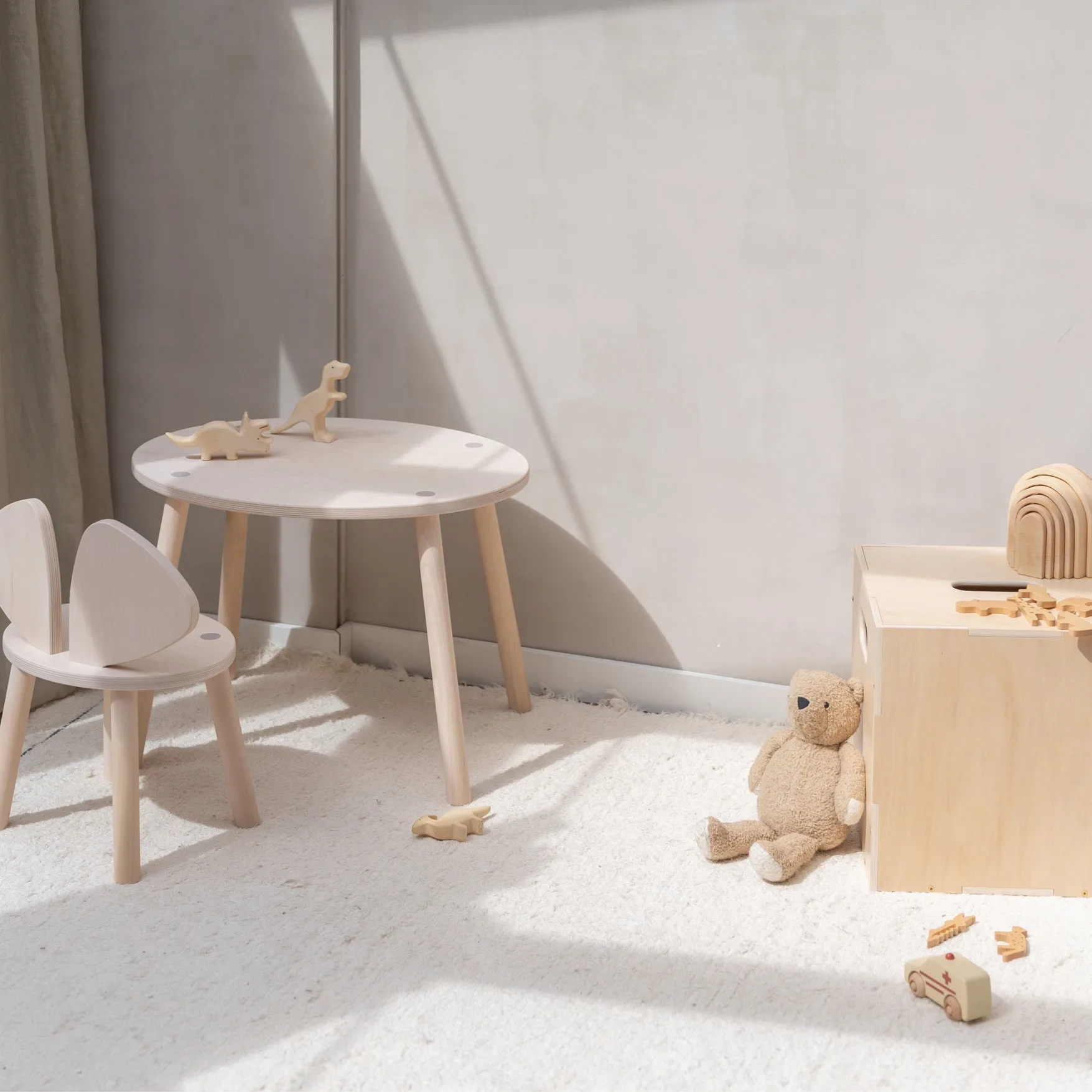 Mouse set children's chair + table, Birch Nofred