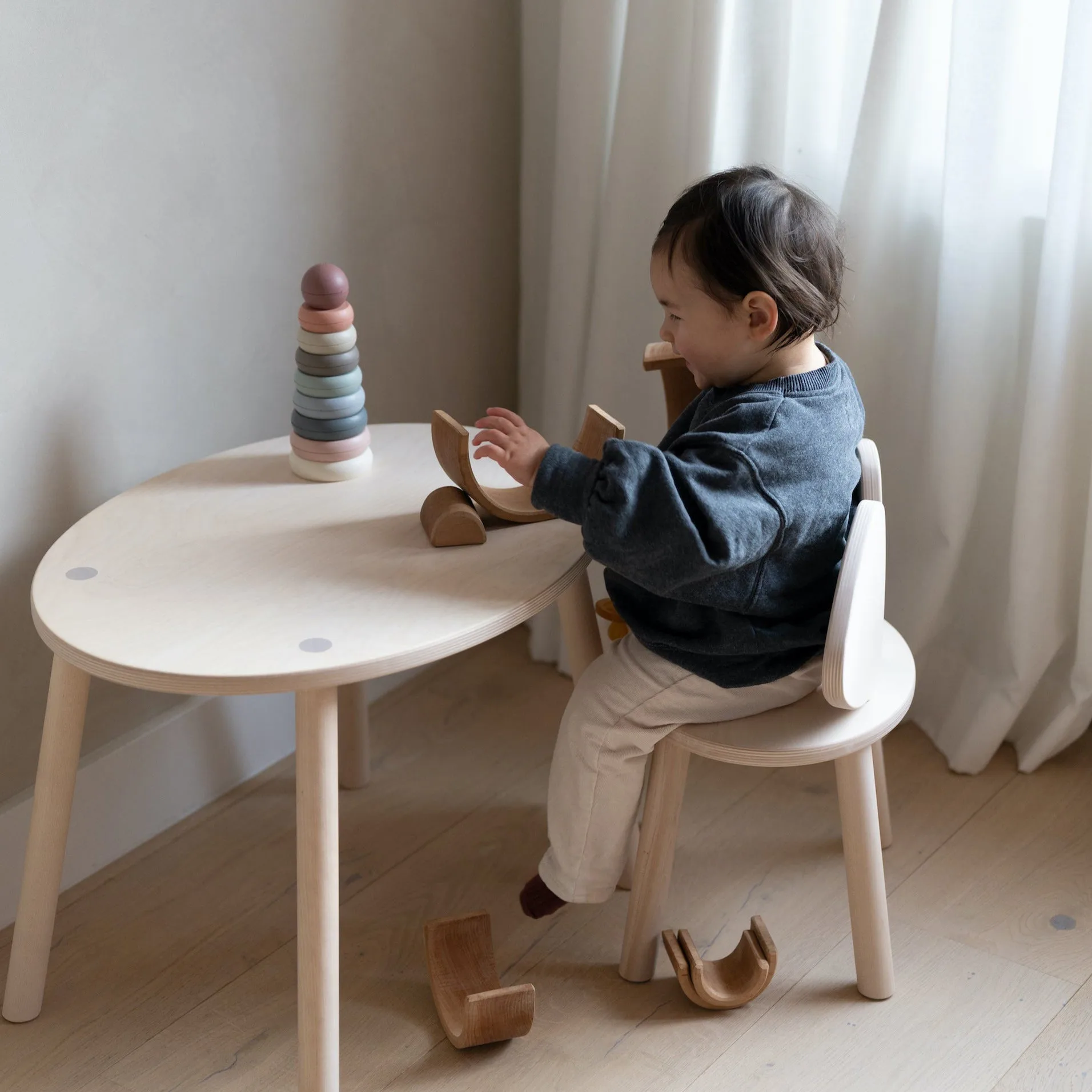 Mouse set children's chair + table, Birch Nofred