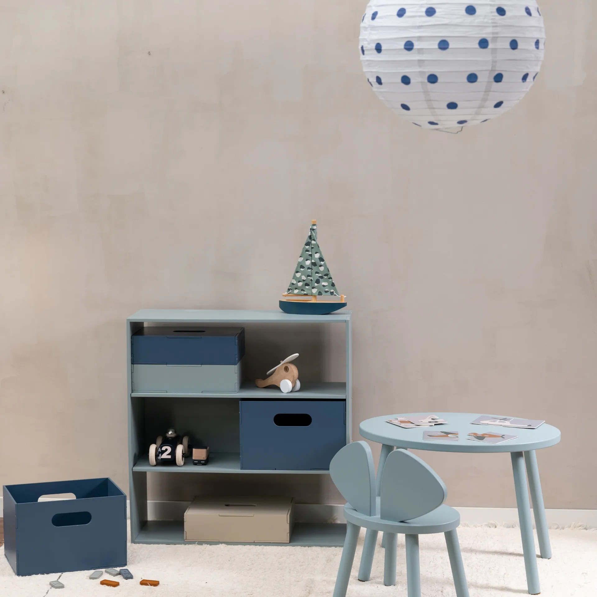 Mouse set children's chair + table, Olive green Nofred