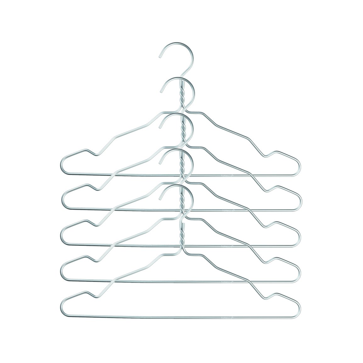 Nomess Copenhagen Alu hanger 5-pack silver | Scandinavian Design | Clothes racks, coat stands & hangers | Silver-coloured