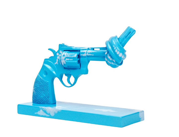 Imagine decoration 30 cm, Blue-white Non Violence