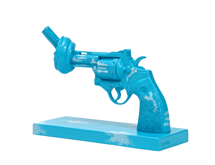 Imagine decoration 30 cm, Blue-white Non Violence