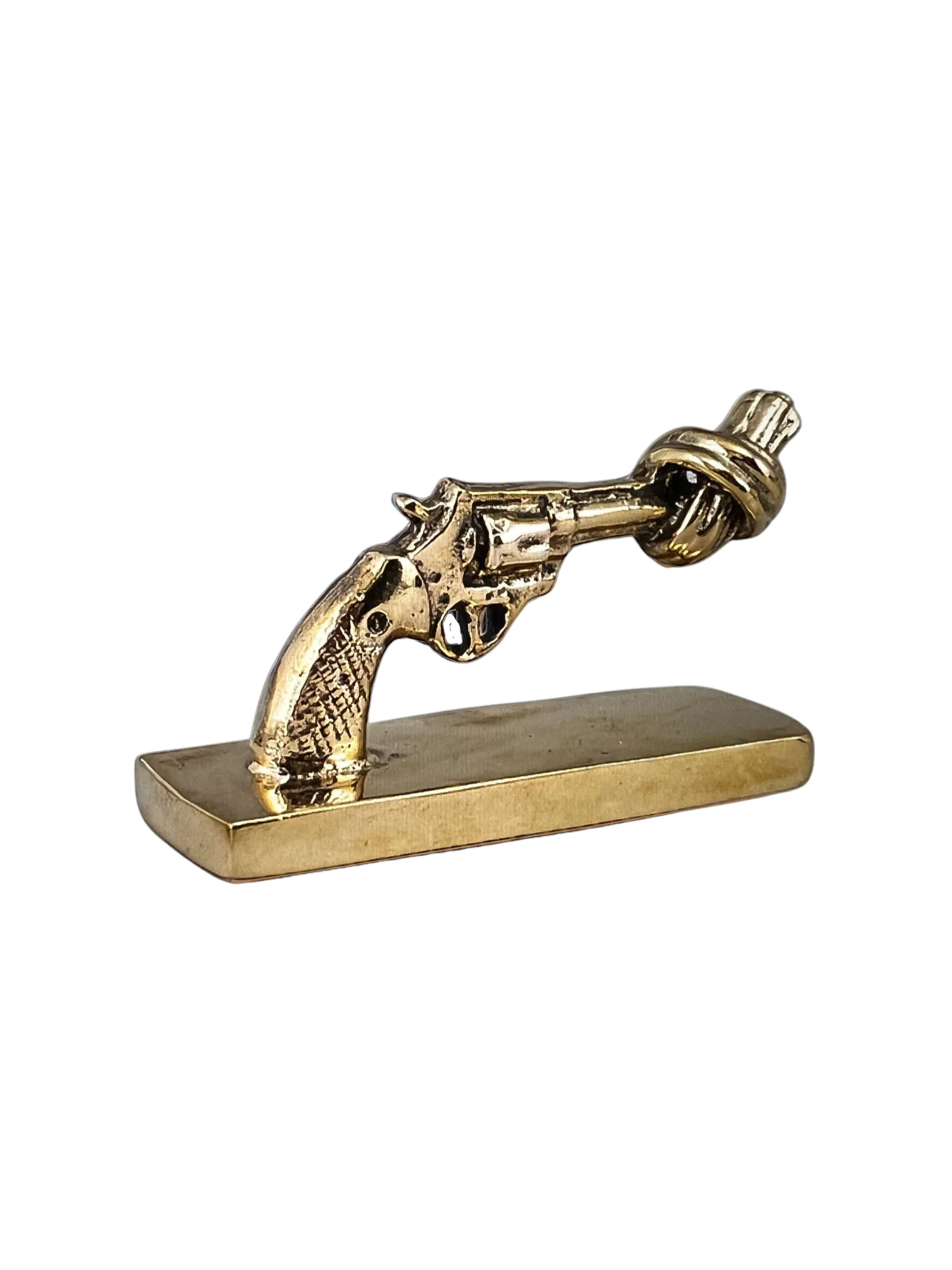 Knotted Gun mini 7 cm, Bronze Non Violence