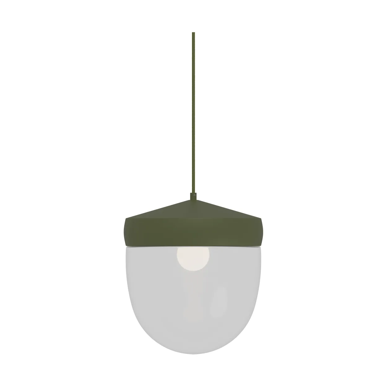 Noon Pan pendant clear 30 cm Military green-green | Scandinavian Design | Pendant lamps | Green