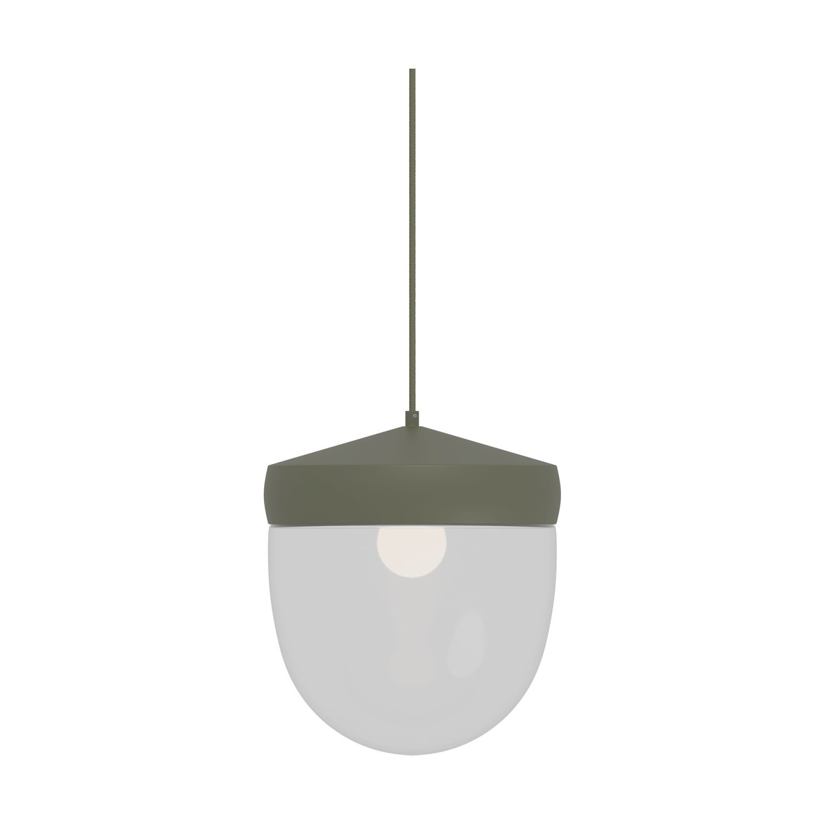 Noon Pan pendant clear 30 cm Olive grey-dark grey | Scandinavian Design | Pendant lamps | Green
