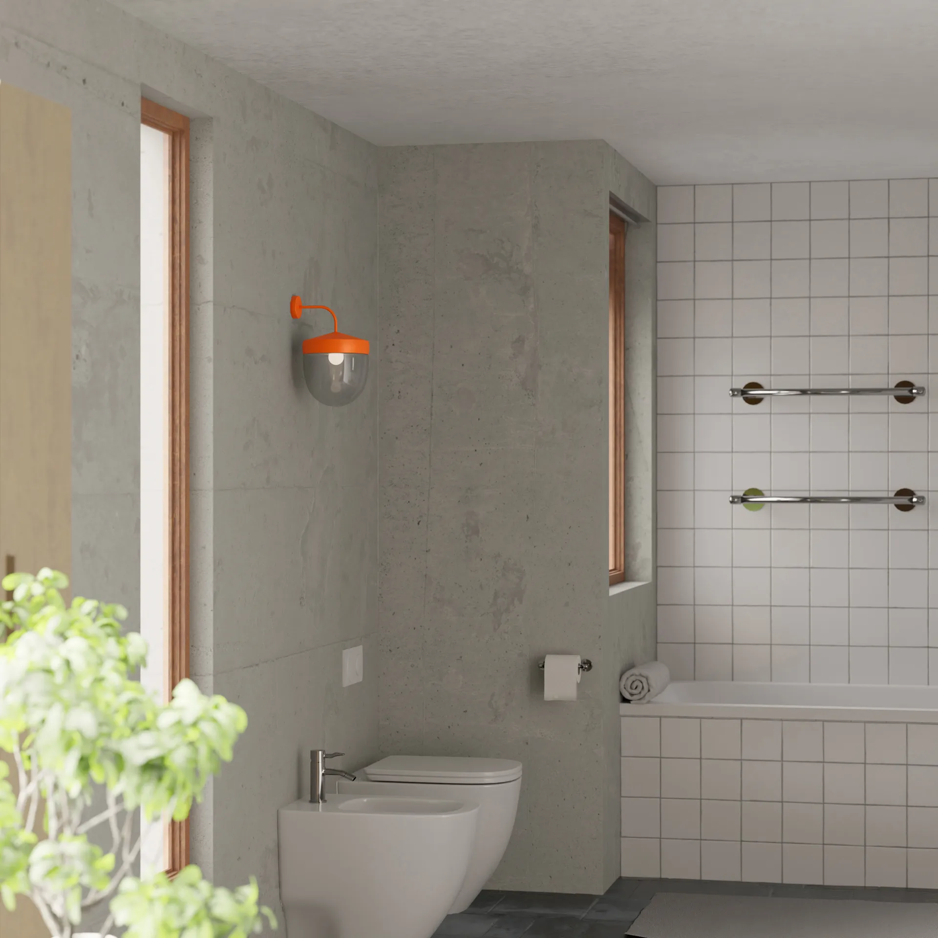 Pan wall lamp clear 30 cm, Orange Noon