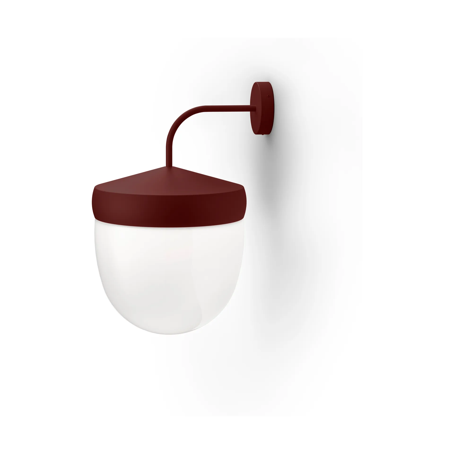 Pan wall lamp frosted 30 cm, Bordeaux red Noon
