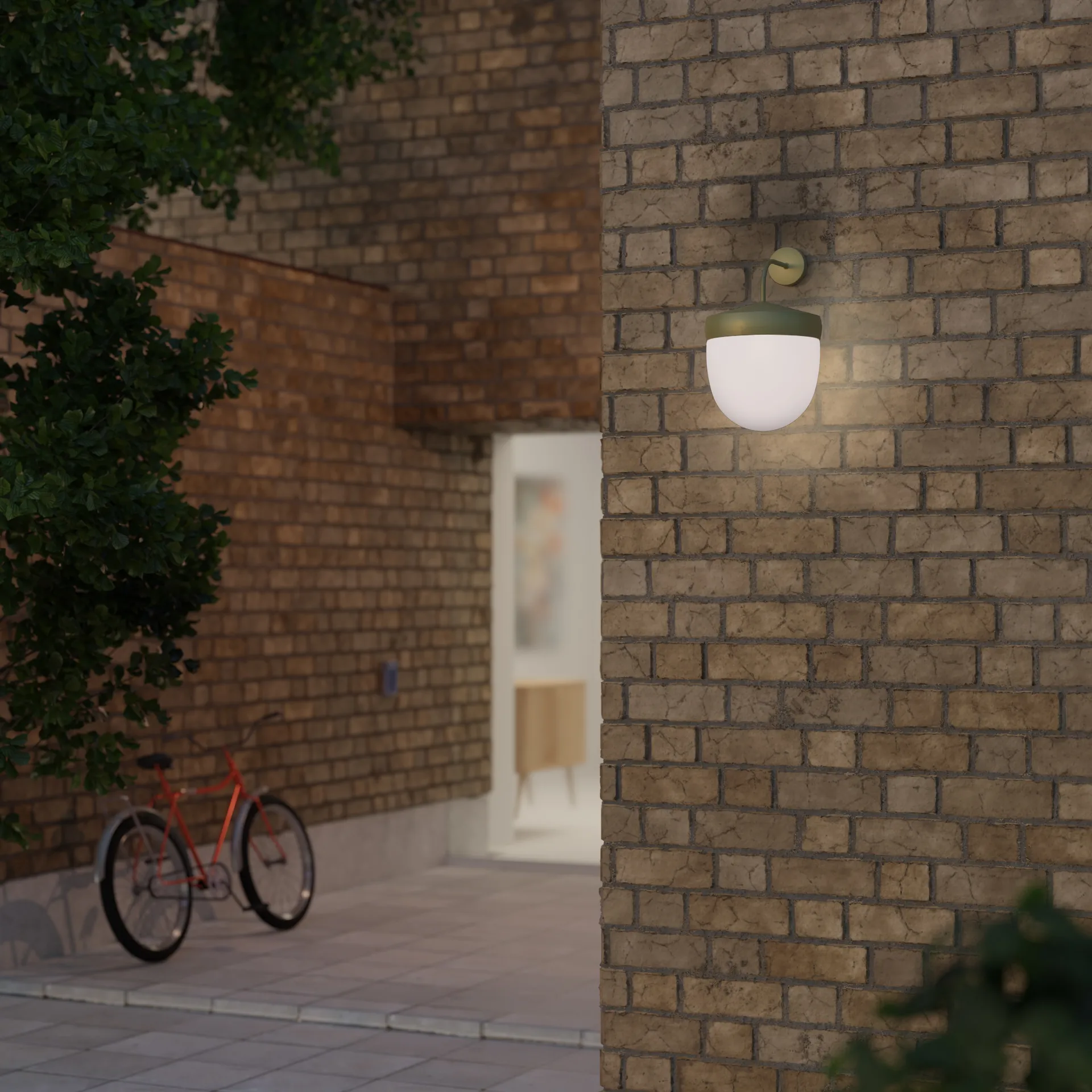 Pan wall lamp frosted 30 cm, Olive grey Noon