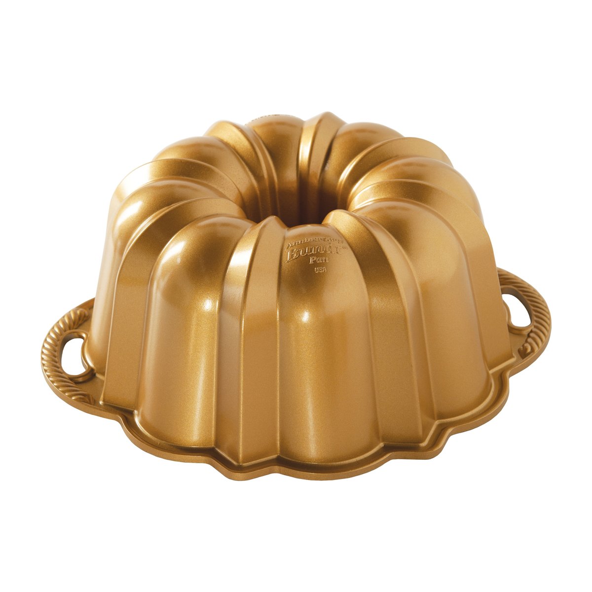 Nordic Ware anniversary bundt form 2.4 L | Scandinavian Design | Cookie/Biscuit cutters & cake tins | Gold-coloured