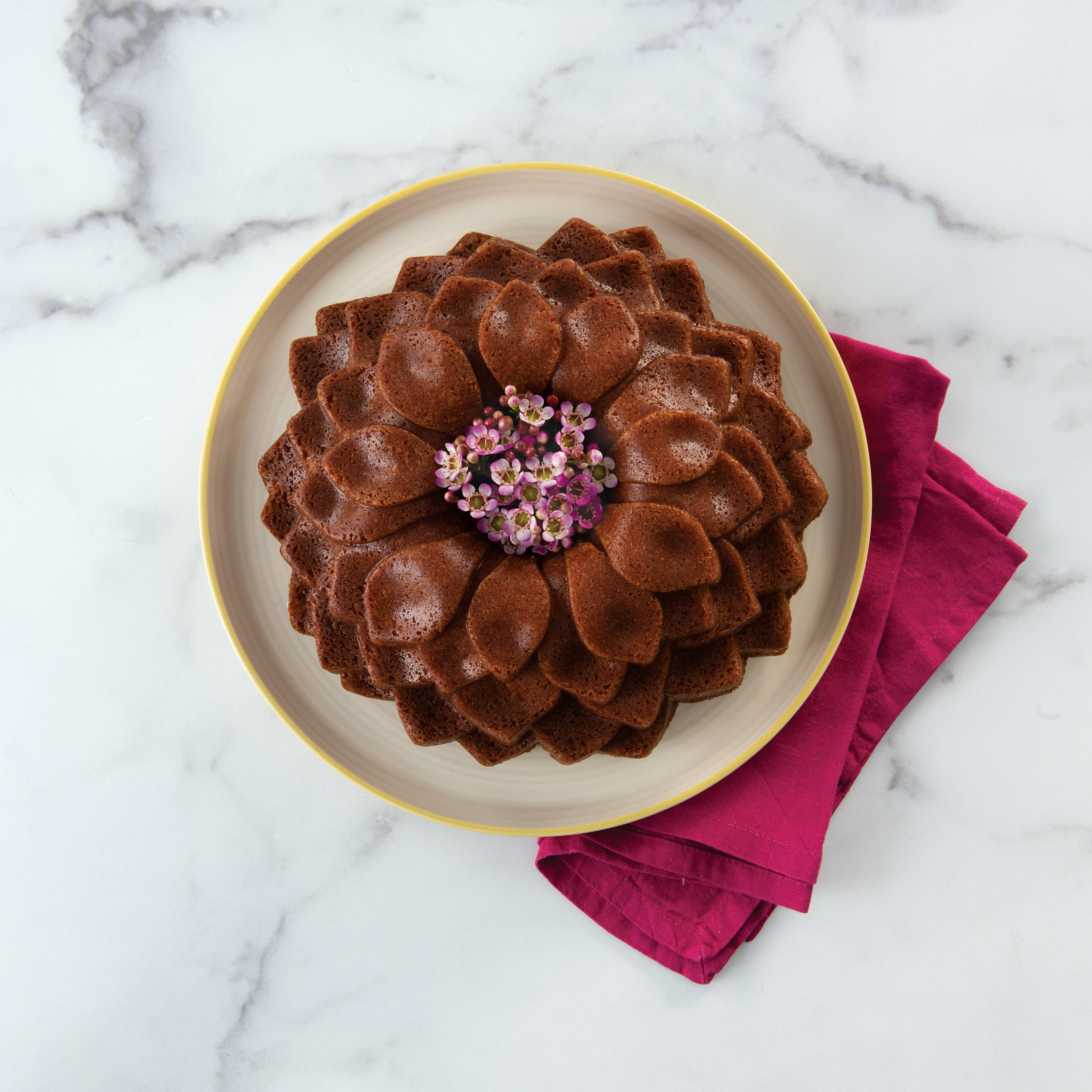 Nordic Ware Toffee Blossom Bundt Pan with Bundt Keeper