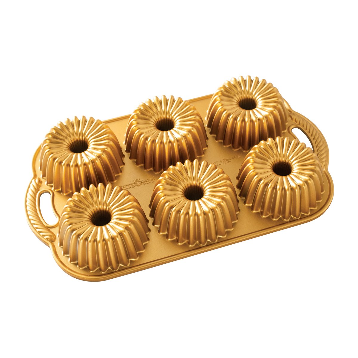 Nordic Ware brilliance bundtlette baking tin 1.2 L | Scandinavian Design | Cookie/Biscuit cutters & cake tins | Gold-coloured