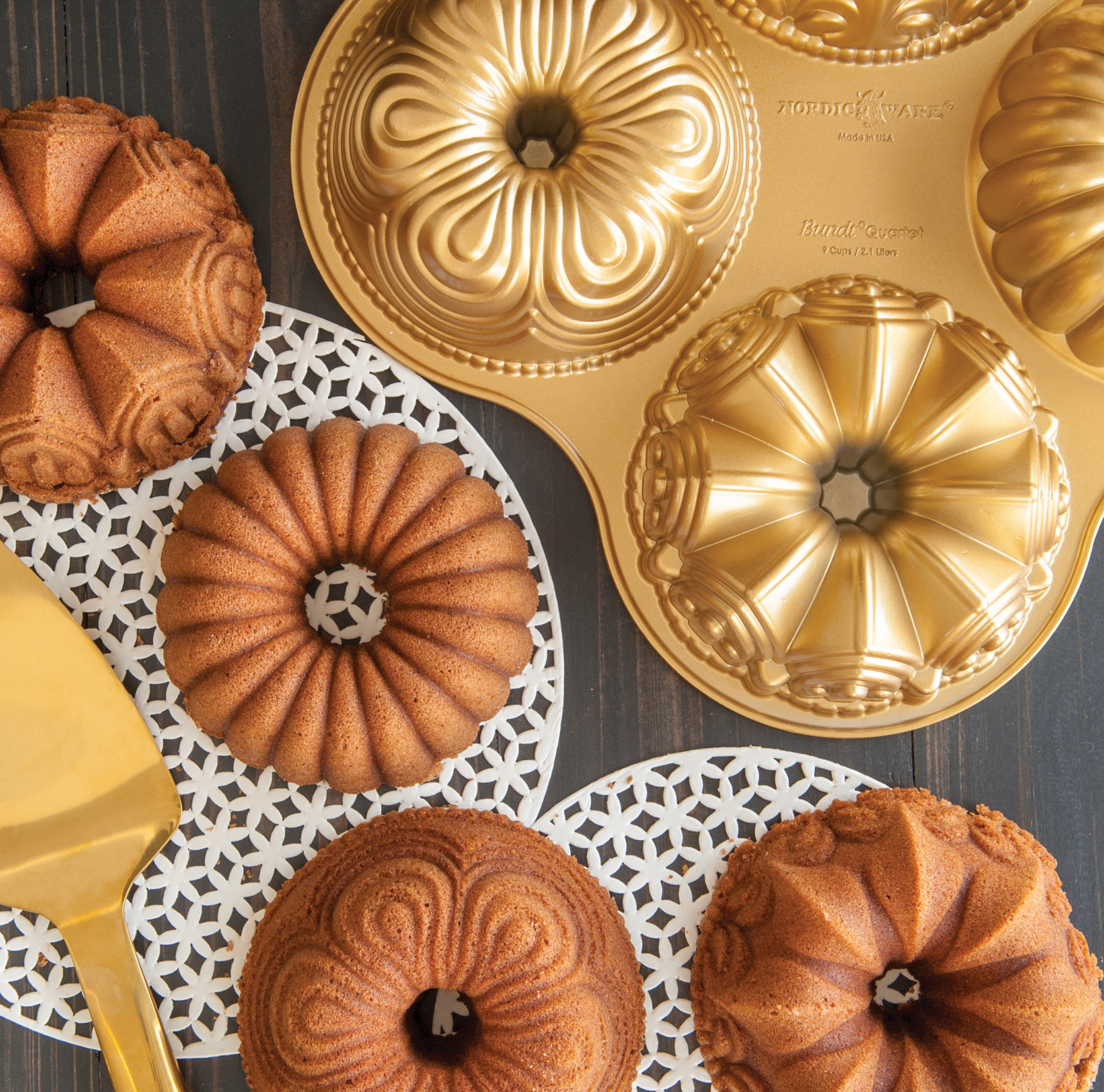 【新品】Nordic Ware Bundt Quartet Mini Cake Nordic Ware bundt quartet baking tin from Nordic Ware