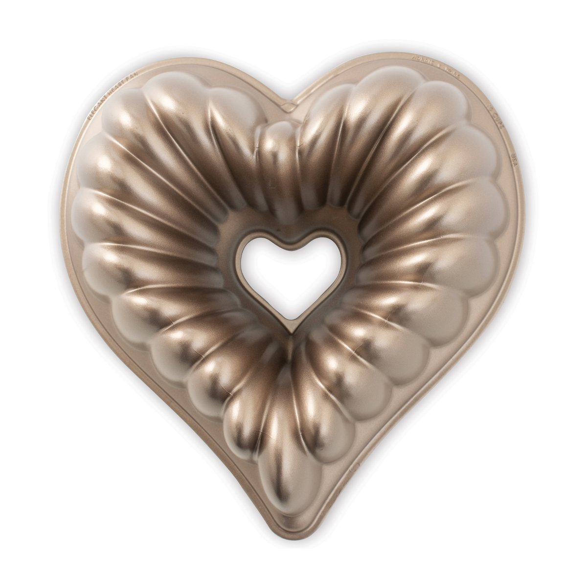 Nordic Ware elegant heart bundt baking tin 2.4 L | Scandinavian Design | Cookie/Biscuit cutters & cake tins | Gold-coloured
