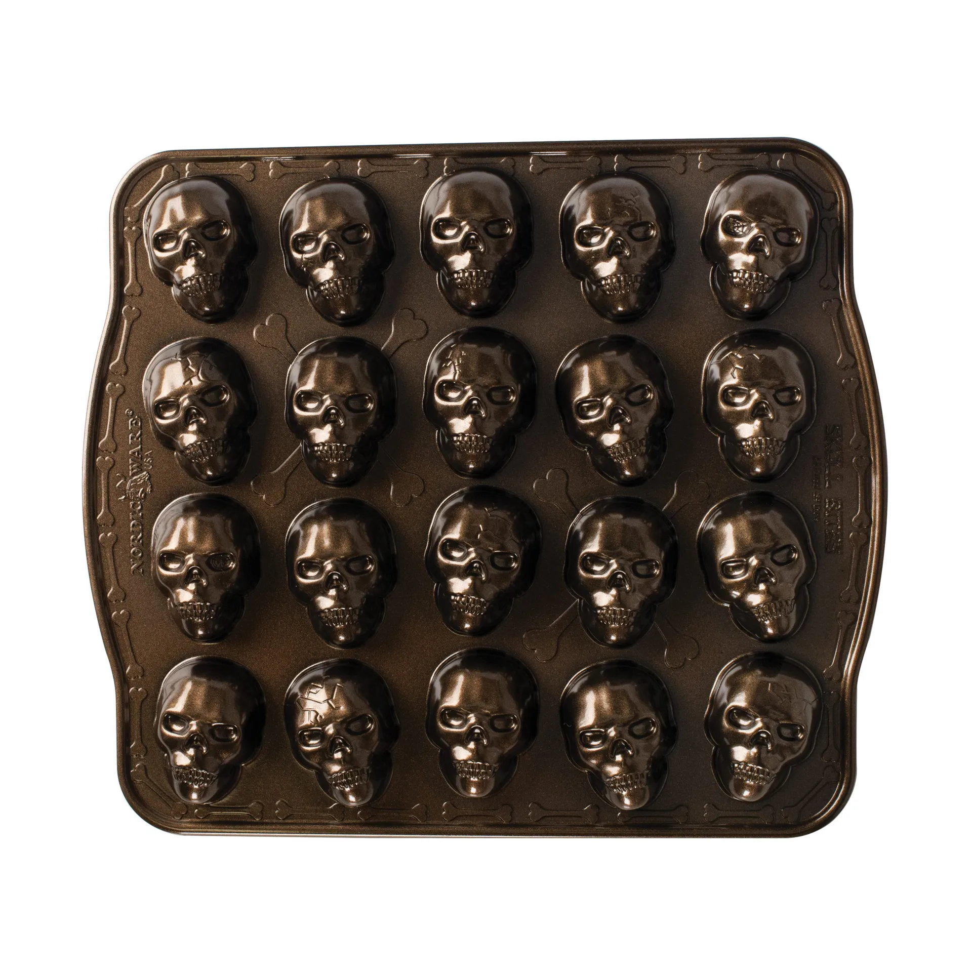 Nordic Ware Skull Bites baking tin, Bronze Nordic Ware