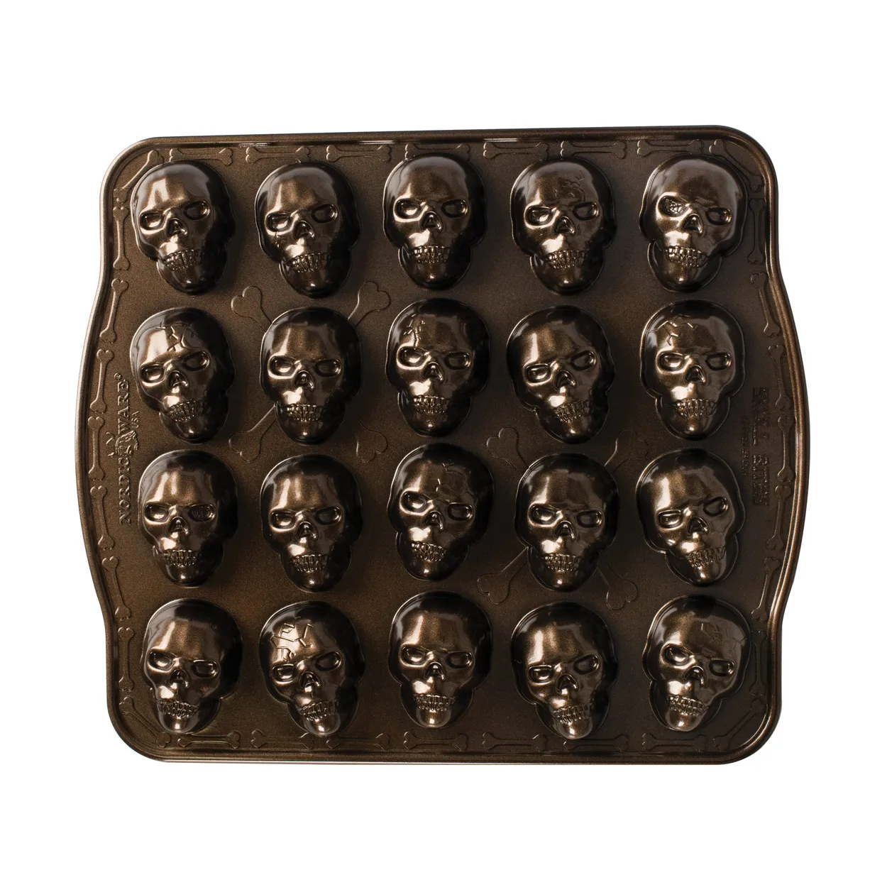 Nordic Ware Skull Bites baking tin Bronze | Scandinavian Design | Cookie/Biscuit cutters & cake tins | Brown