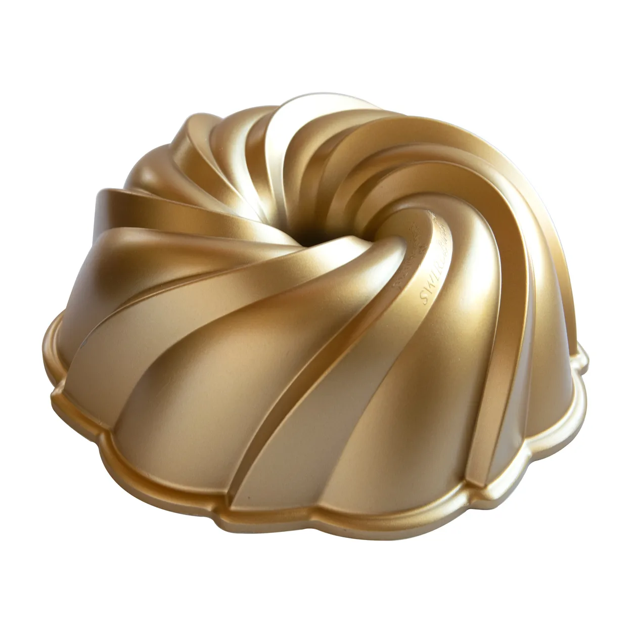 Nordic Ware swirl bundt baking tin 2.4 L | Scandinavian Design | Cookie/Biscuit cutters & cake tins | Gold-coloured