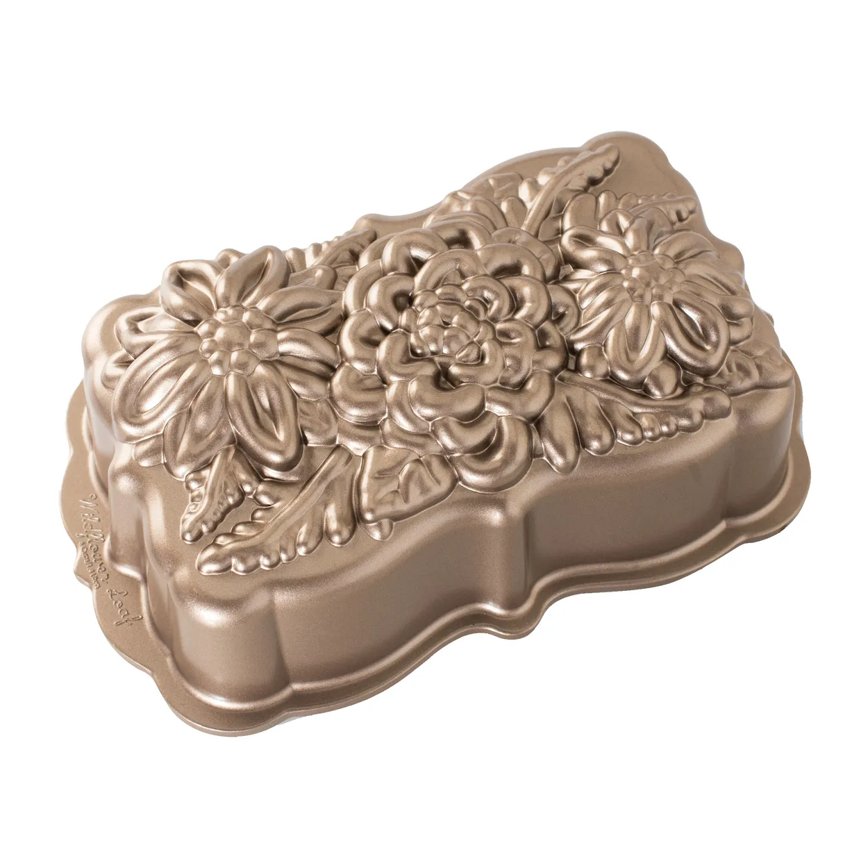 Nordic Ware wildflower loaf baking tin 1.4 L | Scandinavian Design | Cookie/Biscuit cutters & cake tins | Gold-coloured